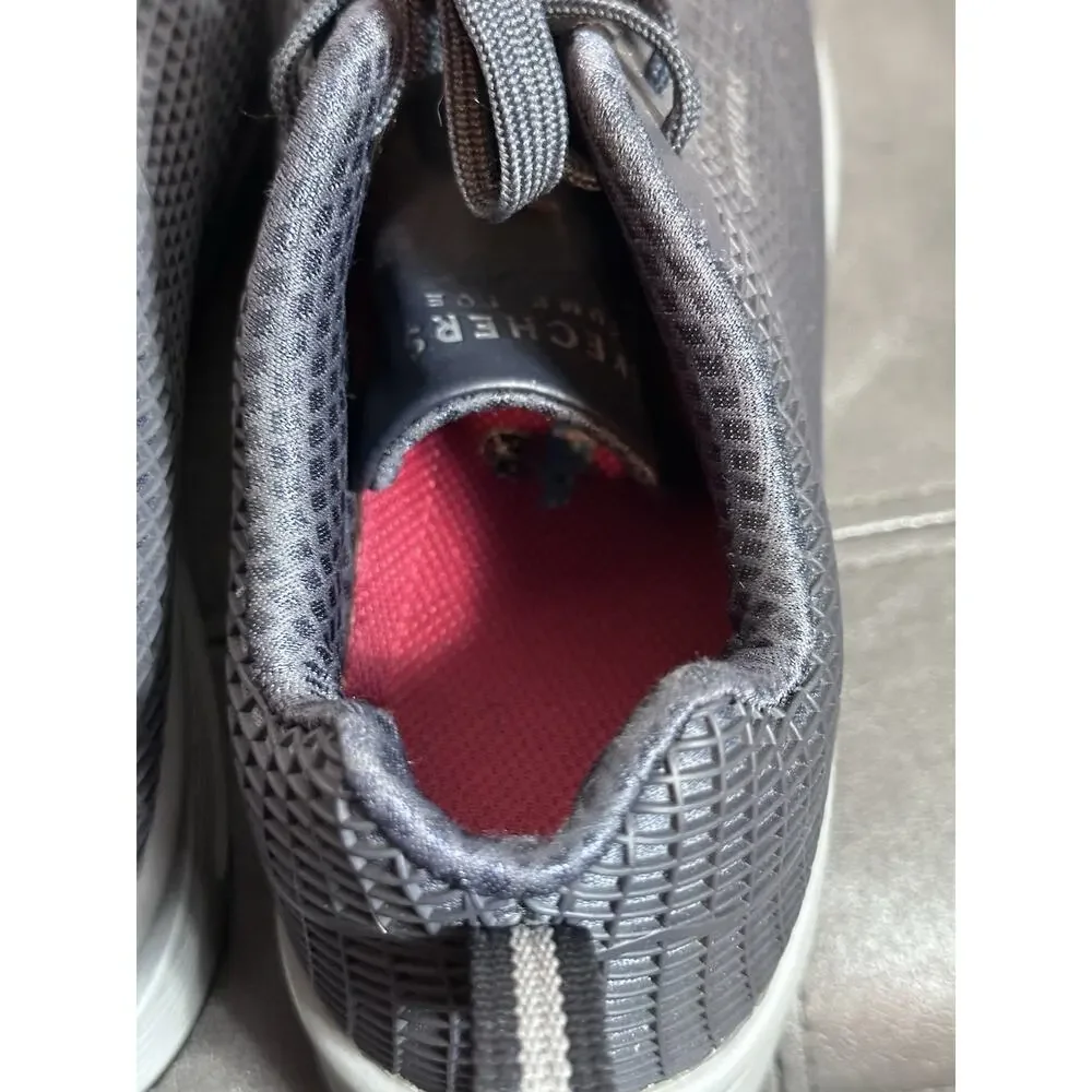 Womens Skechers UNO Work Gray 8.5 Composite Safety Toe Memory Foam Sneaker Mesh